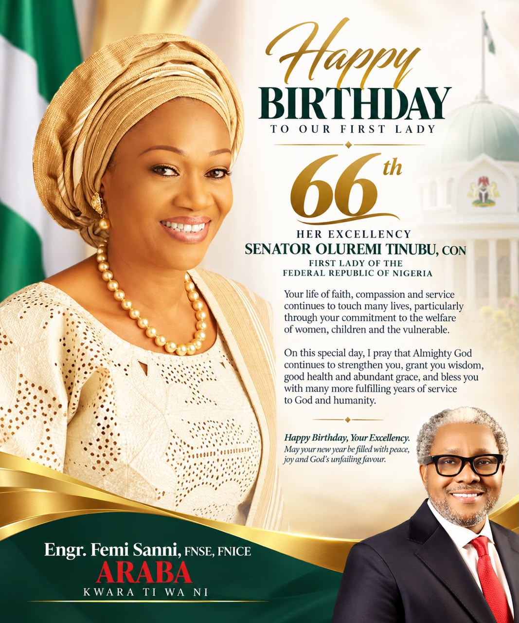 <h1>HAPPY 66TH BIRTHDAY TO OUR FIRST LADY</h1>